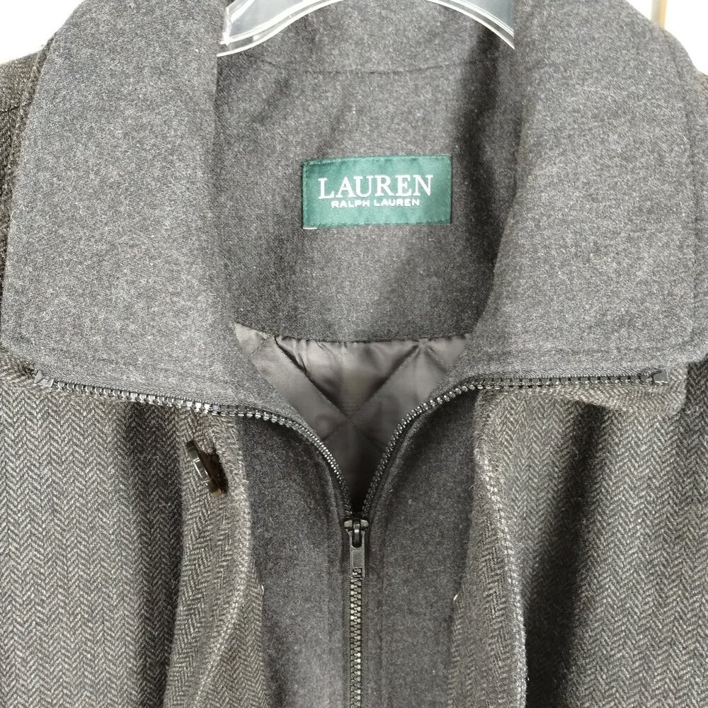 Lauren Ralph Lauren Lined Herringbone pattern Wool Blend Coat Size 46R - Picture 3 of 16